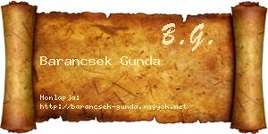 Barancsek Gunda névjegykártya